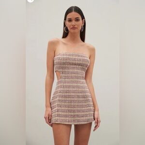 Atoir Strapless Tweed Mini Dress